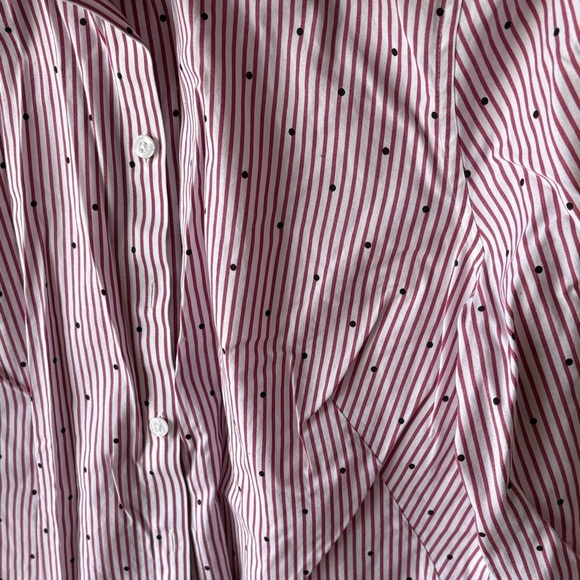 Chico's Women's Pink Striped Button Down Shirt - Picture 5 of 9